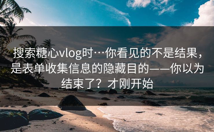 搜索糖心vlog时…你看见的不是结果，是表单收集信息的隐藏目的——你以为结束了？才刚开始
