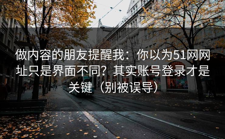 做内容的朋友提醒我：你以为51网网址只是界面不同？其实账号登录才是关键（别被误导）